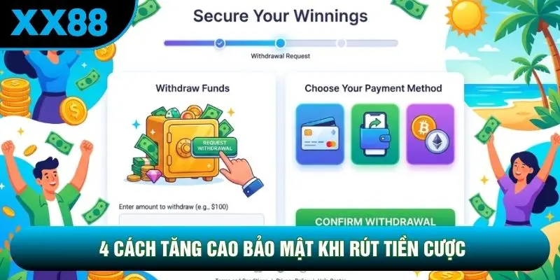 4 cách tăng cao bảo mật khi rút tiền cược 4 cách tăng cao bảo mật khi rút tiền cược