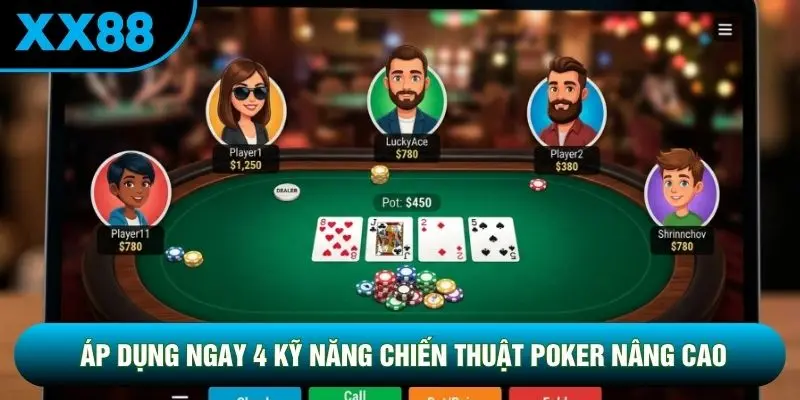 Áp dụng ngay 4 kỹ năng chiến thuật Poker nâng cao Áp dụng ngay 4 kỹ năng chiến thuật Poker nâng cao