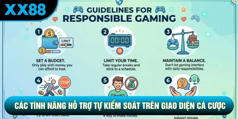 Các tính năng hỗ trợ tự kiểm soát trên giao diện cá cược Các tính năng hỗ trợ tự kiểm soát trên giao diện cá cược